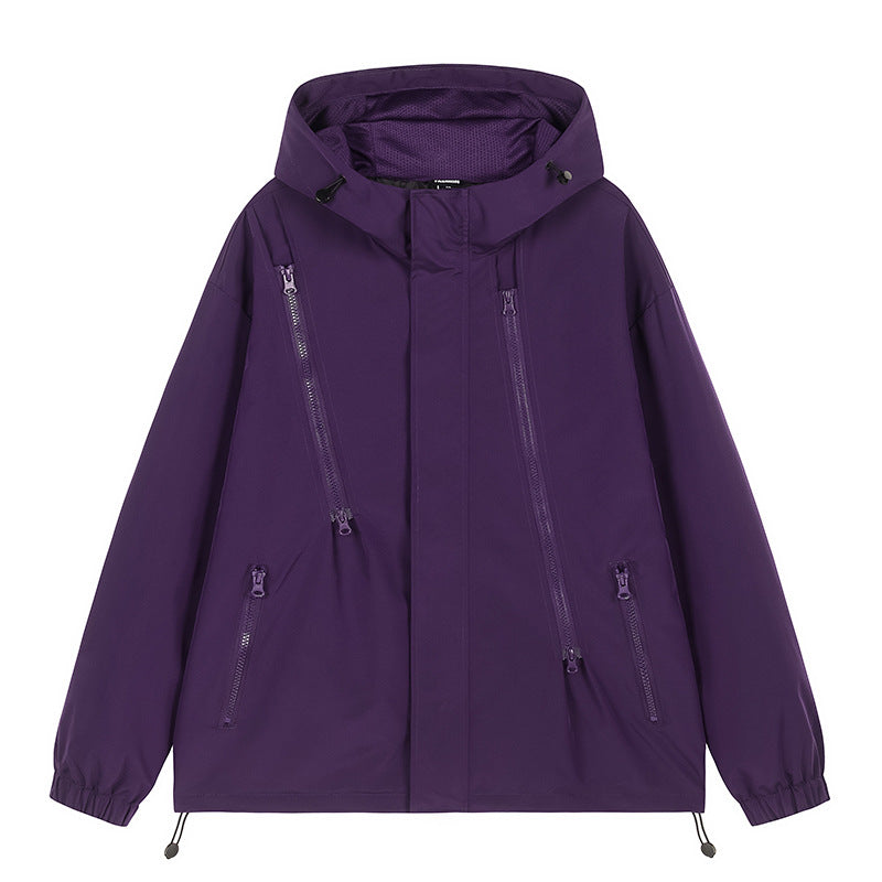 Herren nan technische Kapuzenjacke mit wasserabweisendem Softshell, schrägen Reißverschlusstaschen und verstellbarem Saum Echo Archiv