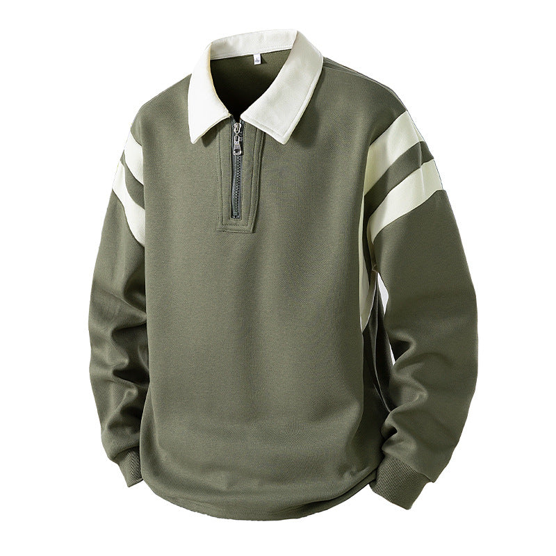 Herren Retro-Sportliches Rugby-Pulli mit halbhohem Reißverschluss und kontrastierendem Hemdkragen Echo Archiv