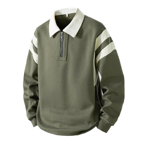 Herren Retro-Sportliches Rugby-Pulli mit halbhohem Reißverschluss und kontrastierendem Hemdkragen Echo Archiv