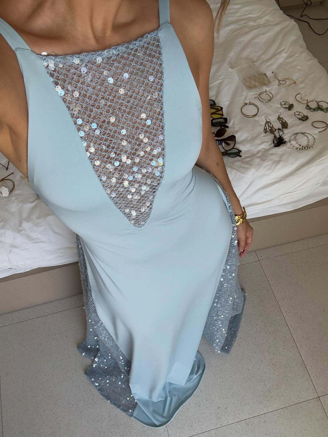 Damen Glitzerndes Abendkleid Echo Archiv