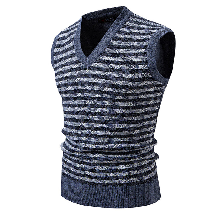 Herren ärmellose Strickjacke mit modernem Zopfmuster Echoarchiv
