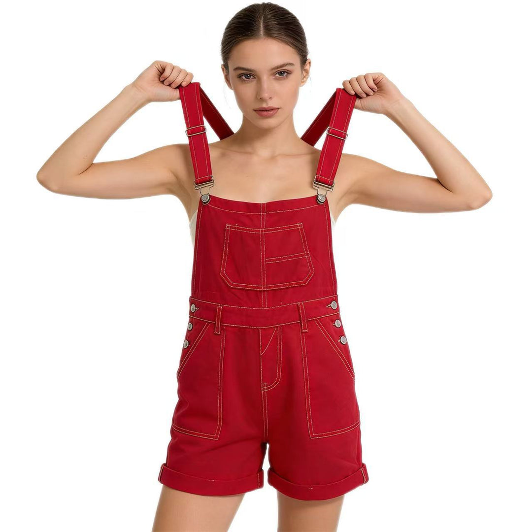 Damen Denim-Latzshorts mit modernen Details und praktischen Taschen Echo Archiv