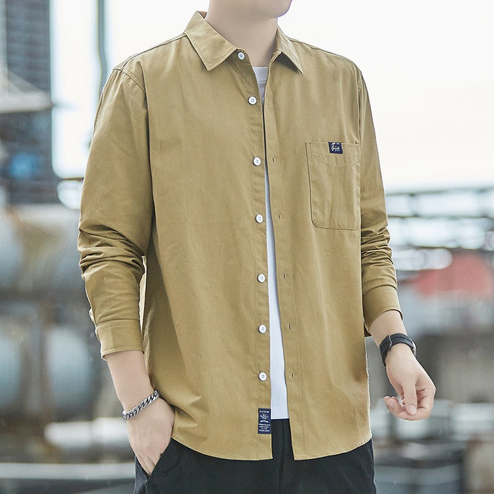 Herren Baumwoll-Overshirt im Casual-Look mit Brusttasche & Hemdkragen Echoarchiv