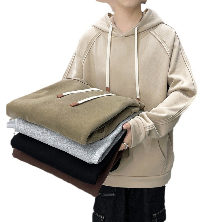Herren Oversize Kapuzenpullover mit Kängurutasche Raglanärmeln und extra langen Kordeln Echo Archiv