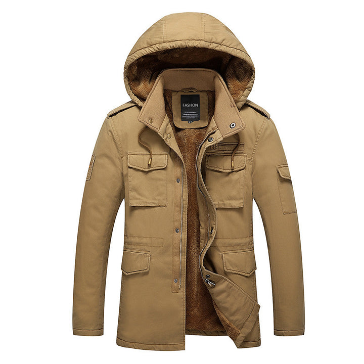 Herren Canvas‑Utilityparka mit Teddyfleece‑Innenfutter und Kapuze – Taviero