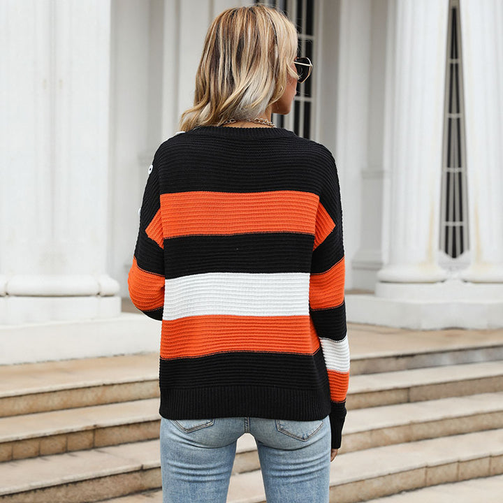 Damen Gemütlicher Strickpullover mit markanten Blockstreifen Echo Archiv