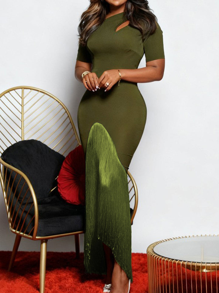 Damen elegantes Kleid mit asymmetrischem Saum und modischem Cut-Out Echo Archiv