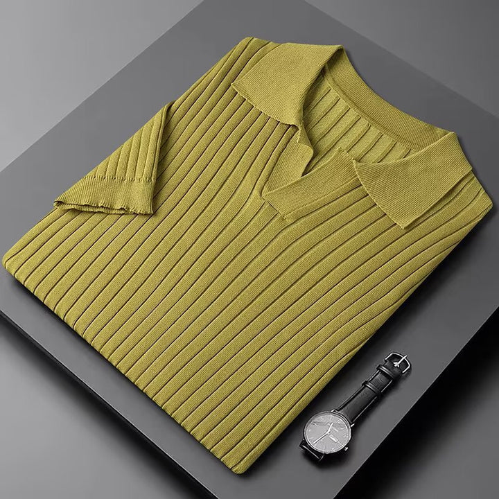 Herren Elegantes Polohemd mit Rippstruktur Echo Archiv
