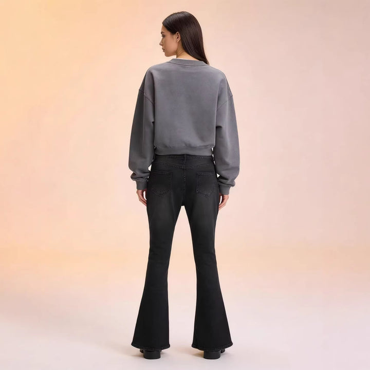 Damen Hoch geschnittene Flared Jeans mit eleganter Silhouette Echo Archiv