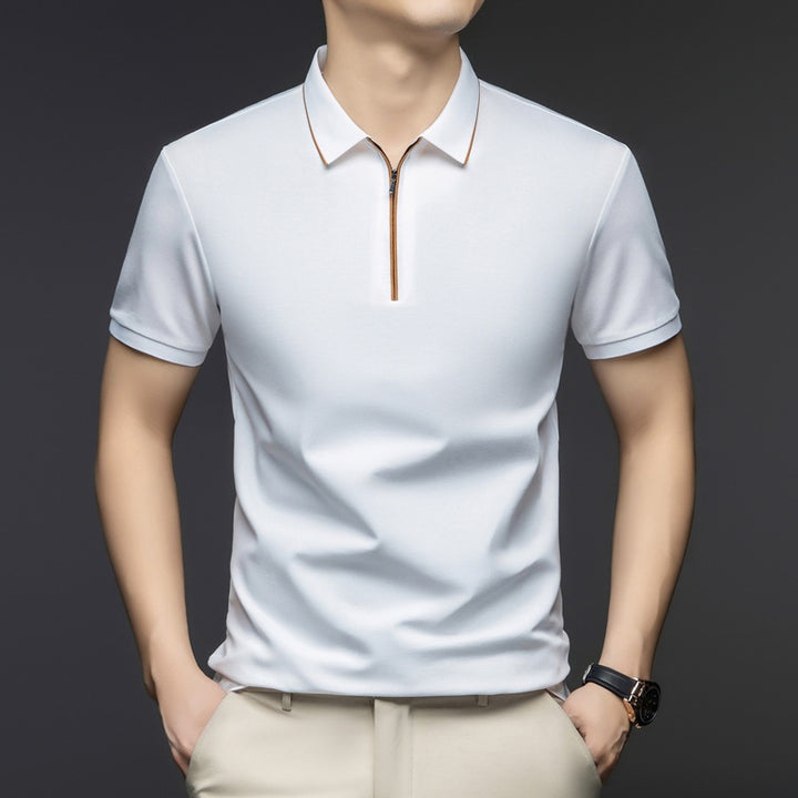 Herren Kurzarm-Shirt mit modernem Reißverschluss Echoarchiv