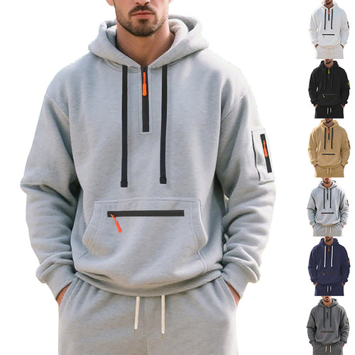 Herren sportlicher Kapuzenpulli mit praktischen Reißverschlusstaschen Echoarchiv