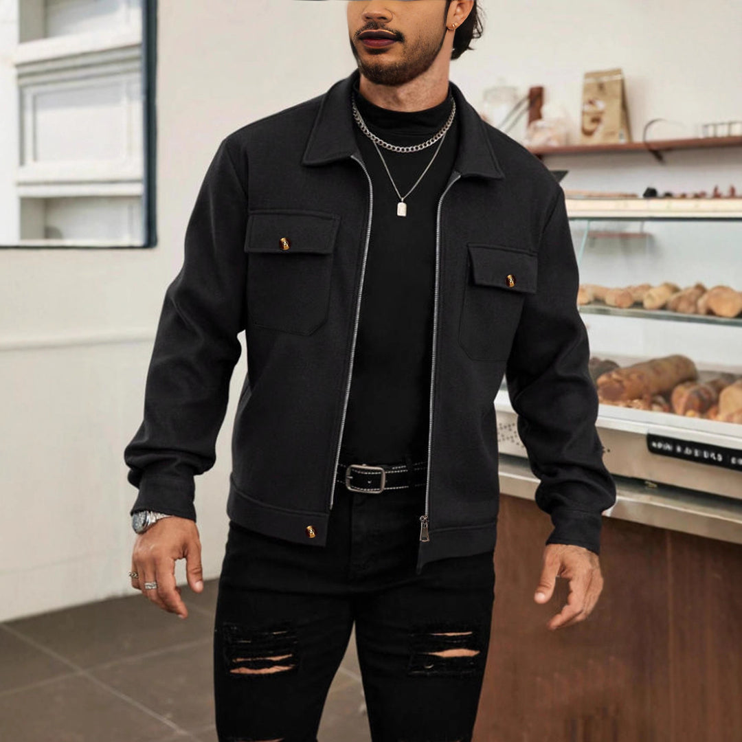 Herren nan CPO-inspiriertes Overshirt-Jacke mit aufgesetzten Brusttaschen und Reißverschluss Echo Archiv