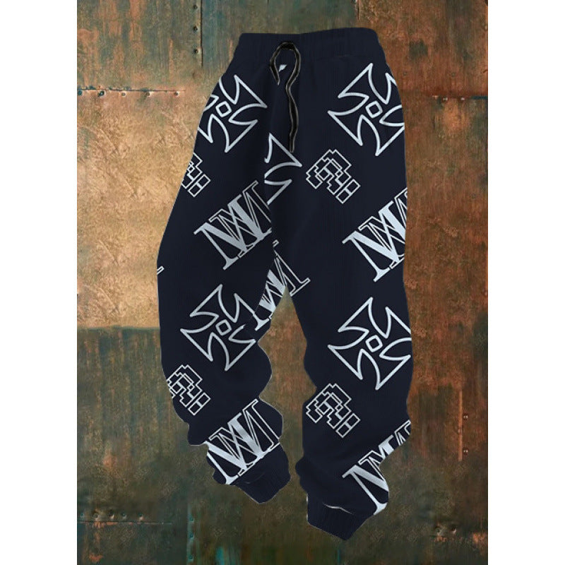 Damen Bequeme Freizeithose mit kreativem Druck Echoarchiv