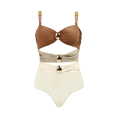 Damen Hochtaillierter Einteiler mit modischen Cut-Outs Echo Archiv