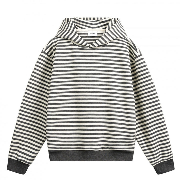 Unisex Gestreifter Oversize-Hoodie aus Baumwoll-Mix mit Rippbündchen Echo Archiv