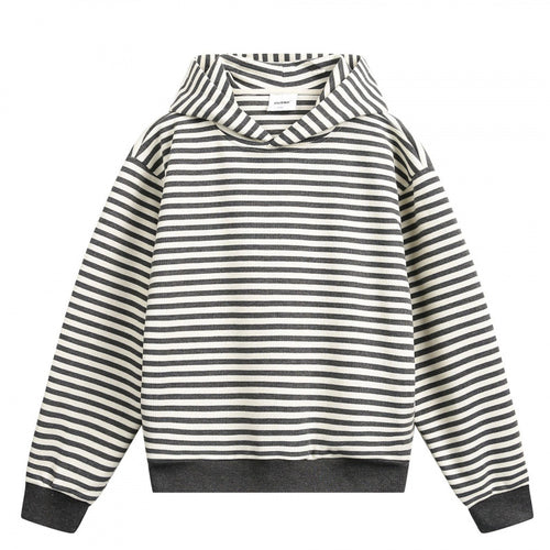 Unisex Gestreifter Oversize-Hoodie aus Baumwoll-Mix mit Rippbündchen Echo Archiv