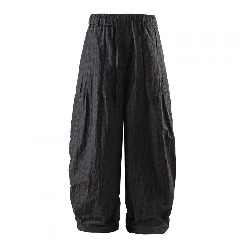 Unisex Weite Cropped Cargo-Hose mit elastischem Bund, Tunnelzug und aufgesetzten Taschen Echo Archiv