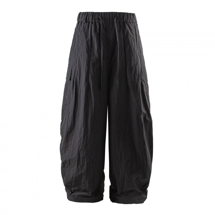 Unisex Weite Cropped Cargo-Hose mit elastischem Bund, Tunnelzug und aufgesetzten Taschen Echo Archiv