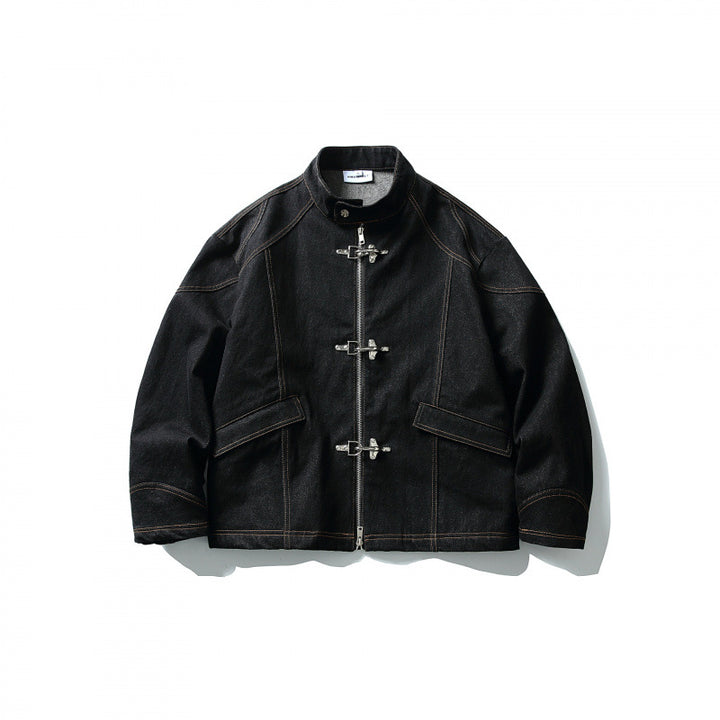 Herren Kurze Canvasjacke mit markanten Metall-Knebelverschlüssen und Kontrastnähten Echo Archiv