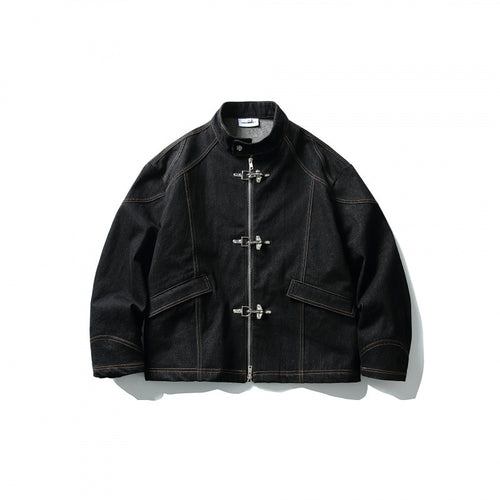 Herren Kurze Canvasjacke mit markanten Metall-Knebelverschlüssen und Kontrastnähten Echo Archiv