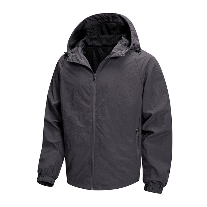 Herren Leichte Übergangsjacke mit Kapuze und atmungsaktiven Einsätzen Echo Archiv