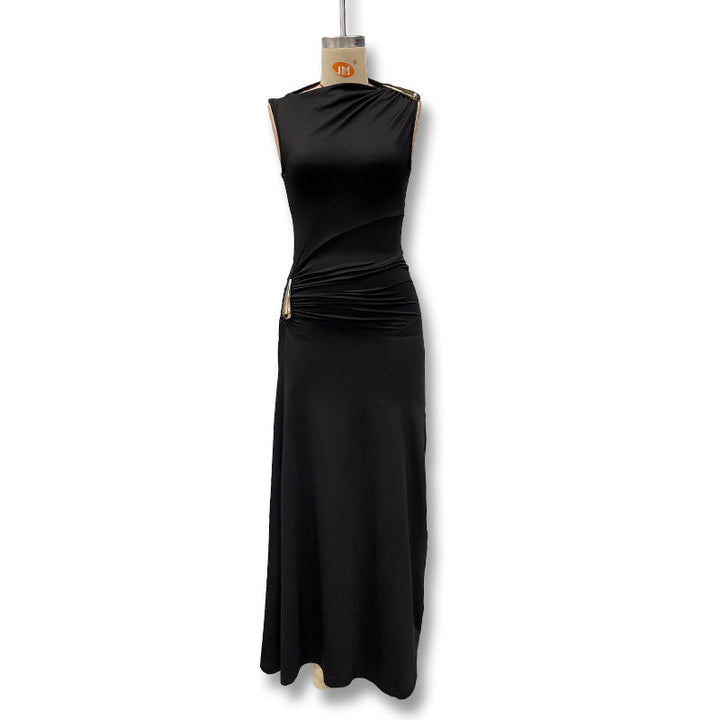 Damen Maxikleid mit raffiniertem Wickeldetail und figurbetontem Schnitt Echo Archiv