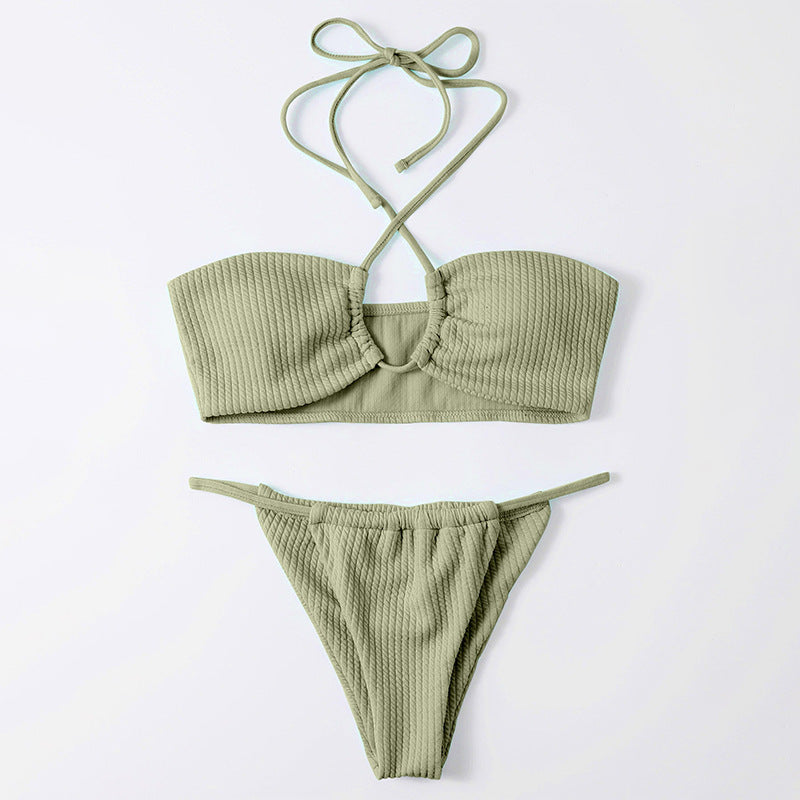Damen Stylish gefütterter Bikini mit Cross-Back-Trägern Echo Archiv