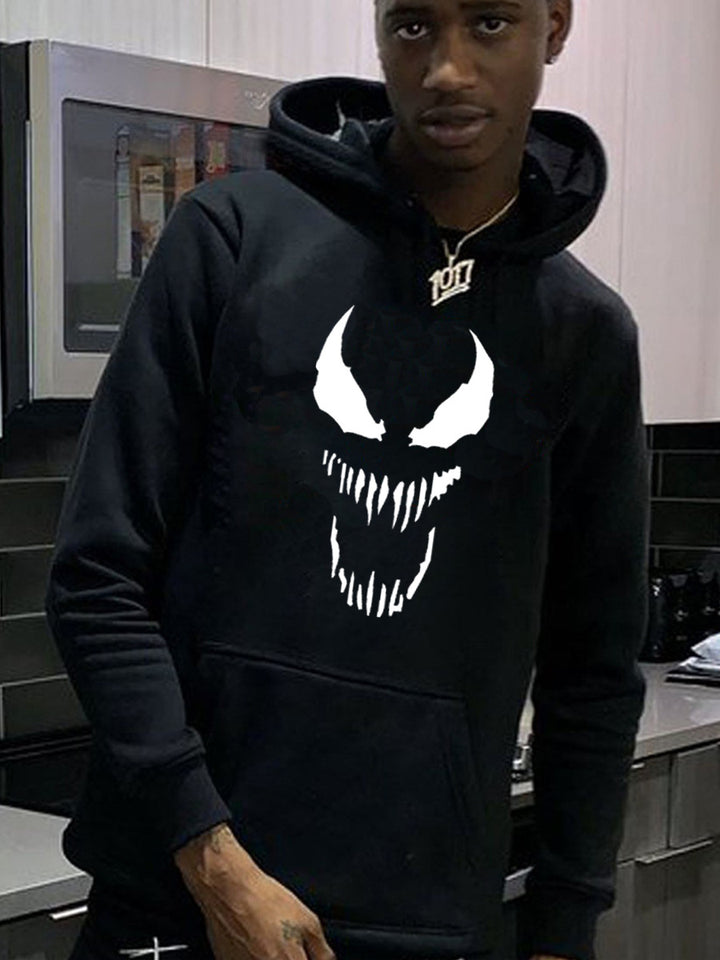Herren Kapuzenpullover mit auffälligem Monster-Print Echoarchiv