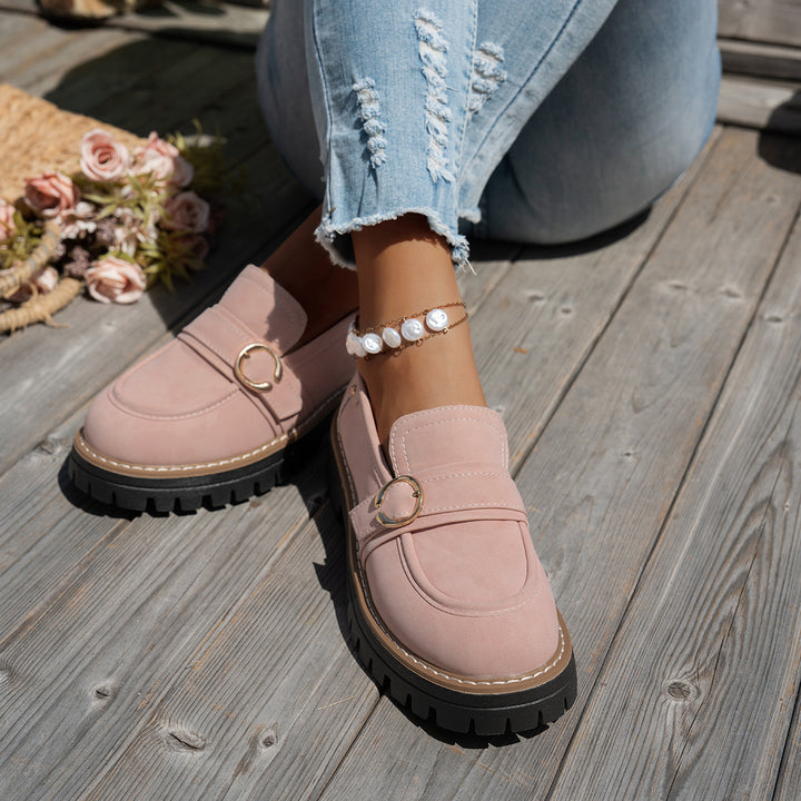 Damen robuster Loafer mit grober Profilsohle, gepolstertem Komfortfußbett und zierlicher Metallschnalle Echo Archiv
