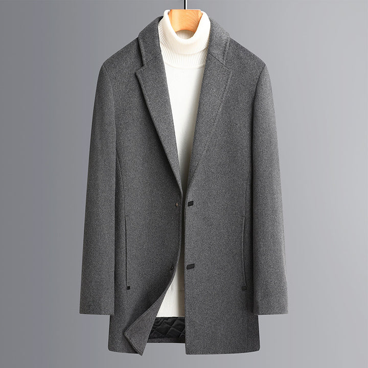 Herren Eleganter einreihiger Wollmix-Übermantel mit schmaler Silhouette Echo Archiv