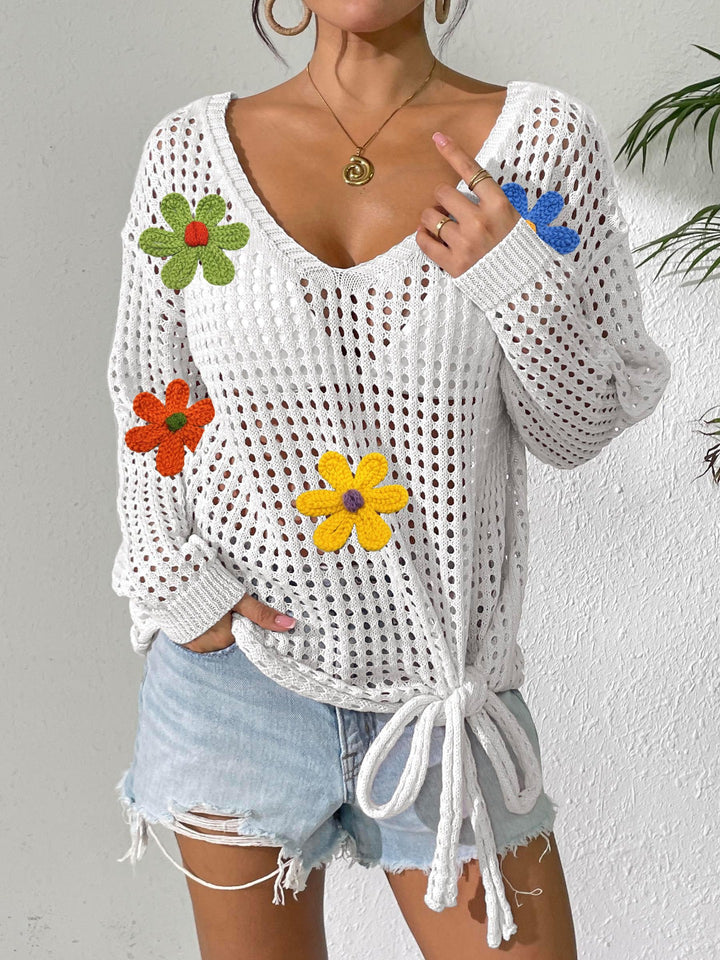 Damen Häkeloberteil mit Blumenapplikationen Echo Archiv