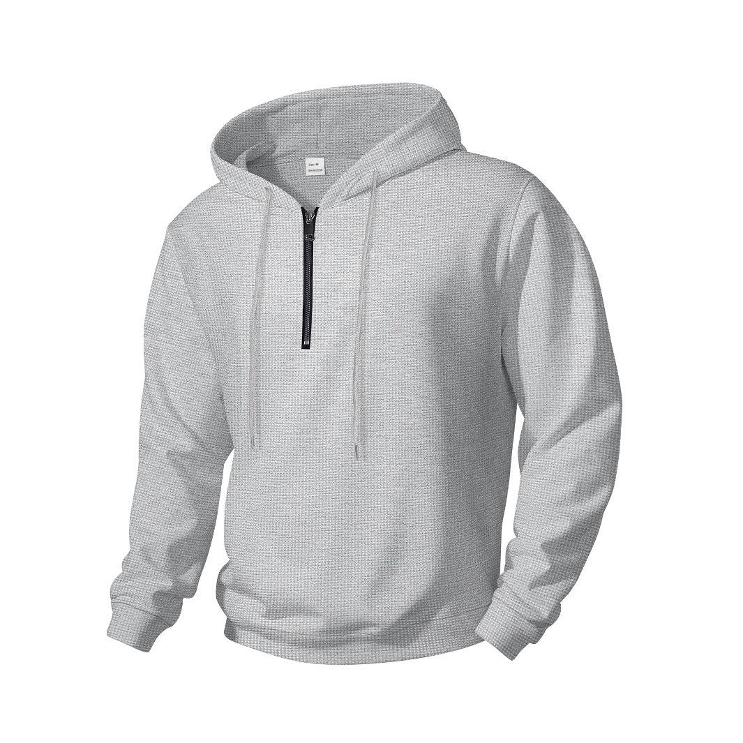 Herren stylischer Kapuzenpullover mit modernem Reißverschluss und strukturierter Textur Echoarchiv