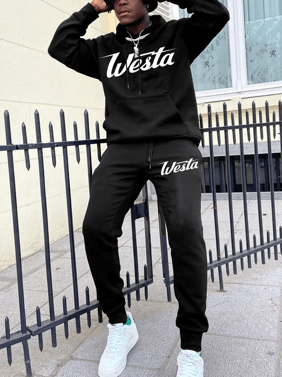Herren Freizeit Hoodie und Jogginghose Set mit stilvollem Logo Echoarchiv