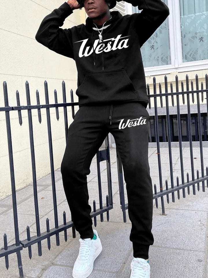 Herren Freizeit Hoodie und Jogginghose Set mit stilvollem Logo Echoarchiv