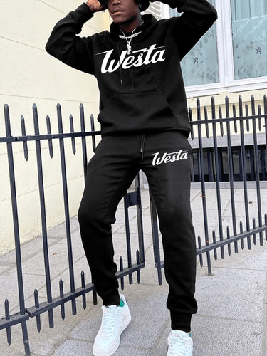 Herren Freizeit Hoodie und Jogginghose Set mit stilvollem Logo Echoarchiv