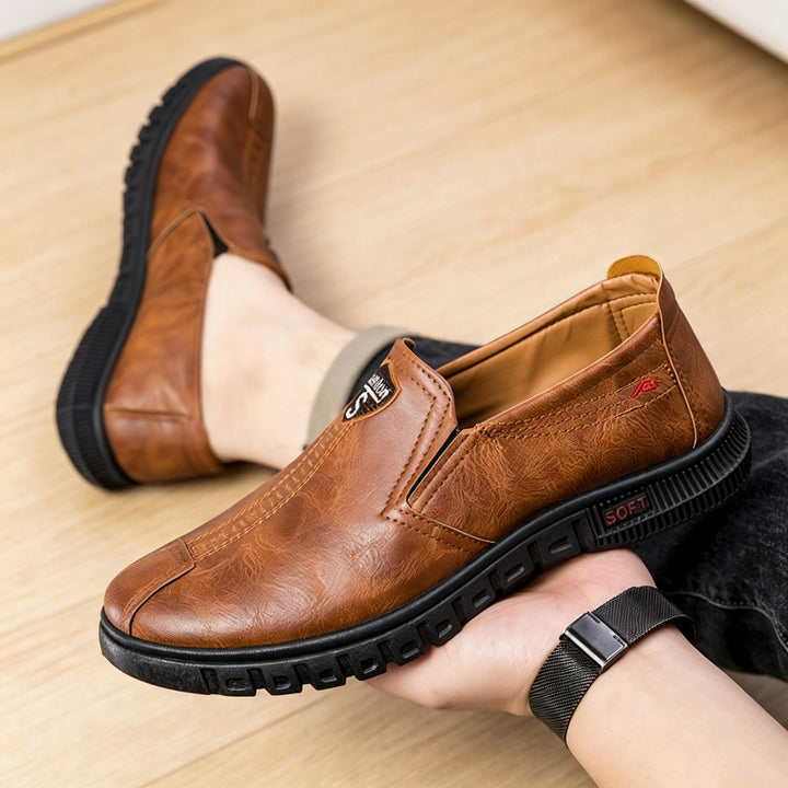 Herren Bequeme Slip-On Lederschuhe Echoarchiv