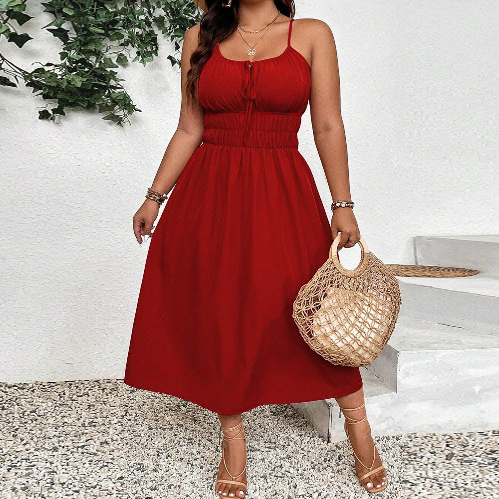 Damen Maxikleid mit verstellbaren Trägern und elastischem Bund Echo Archiv