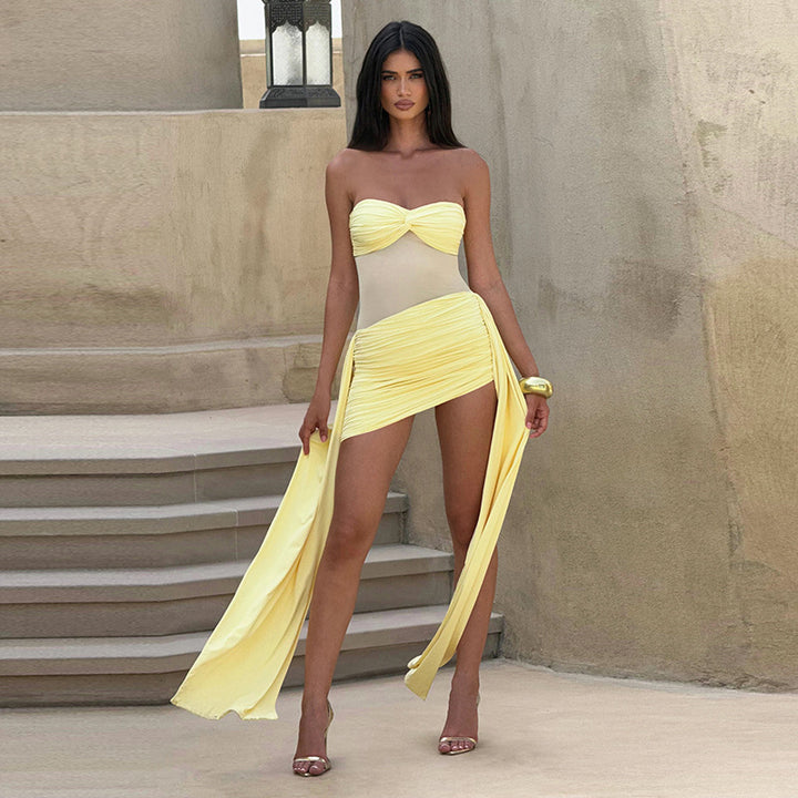 Damen Bandeau Badeanzug mit lässigem Überrock Echo Archiv