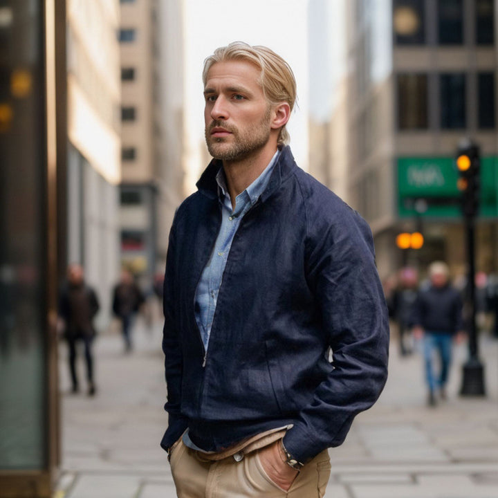 Herren moderne und lässige Steppjacke mit hohen Kragen Echoarchiv
