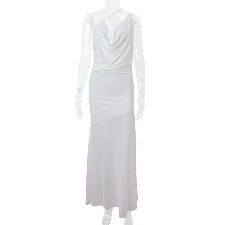 Damen Elegantes asymmetrisches Maxikleid Echo Archiv