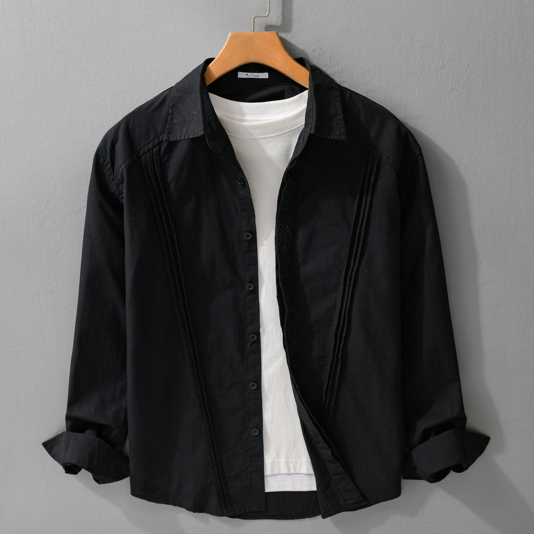 Damen Baumwollbluse mit Biesen, Stickdetail und Relaxed-Fit Echoarchiv