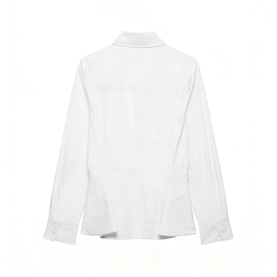 Damen Taillierte Hemdblusenjacke mit Schößchen und verdeckter Knopfleiste Echoarchiv