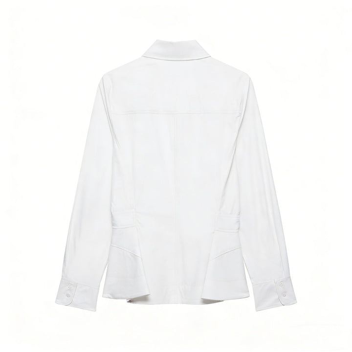 Damen Taillierte Hemdblusenjacke mit Schößchen und verdeckter Knopfleiste Echoarchiv