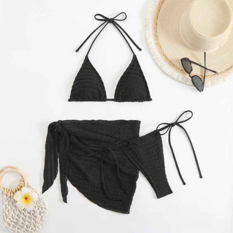 Damen Triangel-Bikini mit rüschendetails und modischer Wickelrock-Optik Echo Archiv