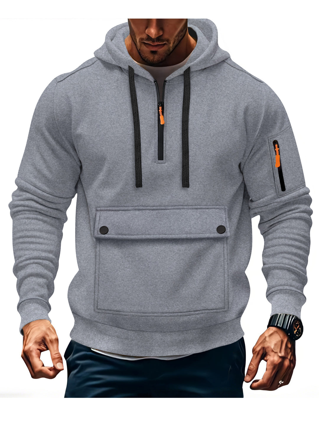 Herren lässige Kapuzenpullover mit praktischen Taschen Echoarchiv