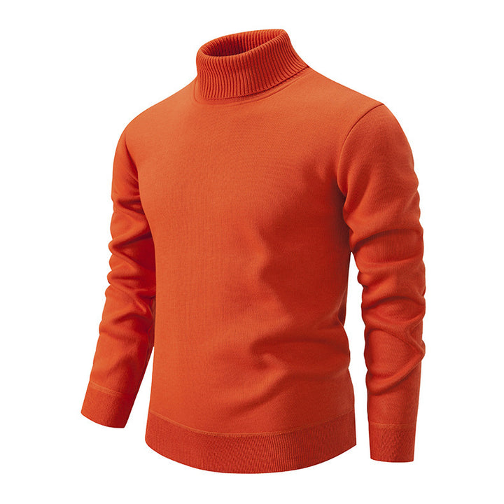Herren Rollkragenpullover aus weichem Strick mit strukturiertem Design Echoarchiv