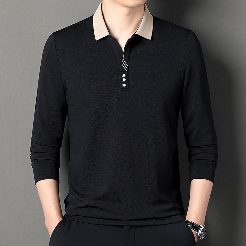 Herren Langarm Poloshirt mit modernen Akzenten und eleganter Knopfleiste Echoarchiv