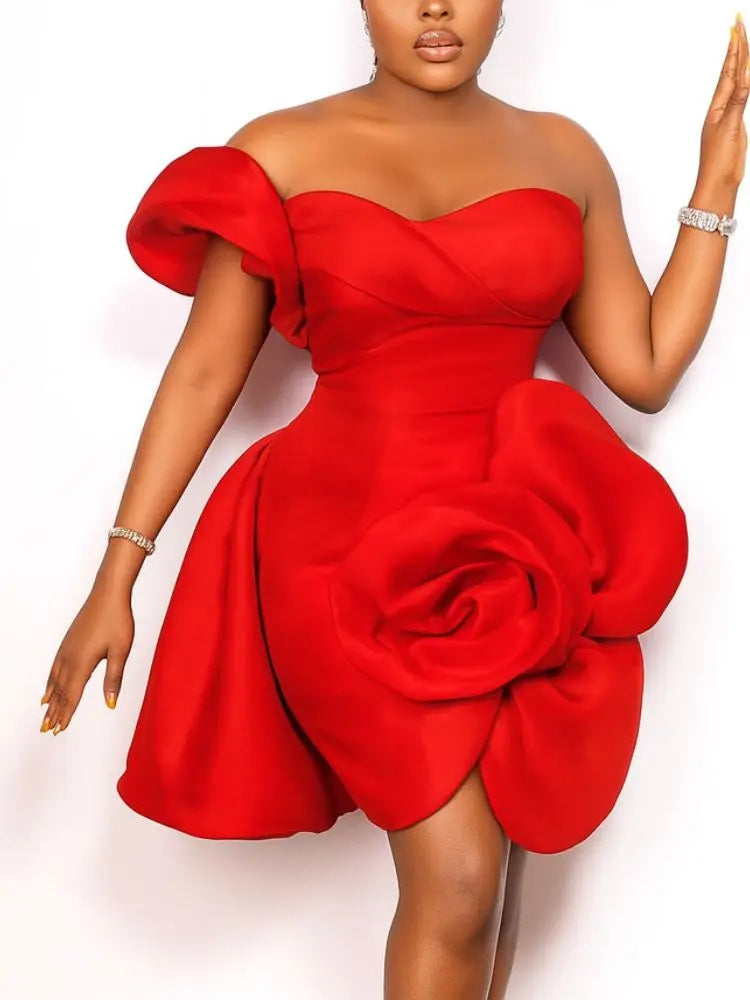 Damen Cocktailkleid mit voluminösem Blumendetail Echo Archiv