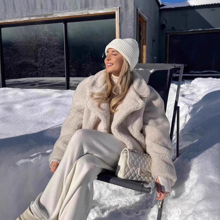 Damen Teddy-Mantel aus Faux-Shearling mit Oversize-Kragen Echo Archiv