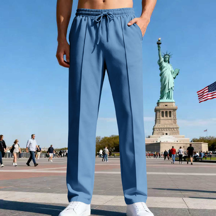 Herren nan lässig-elegante Bundfalten-Sweathose mit Bügelfalte, elastischem Tunnelzugbund und seitlichen Eingrifftaschen Echo Archiv